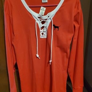 NWT PINK Long Sleeve tee-Xs